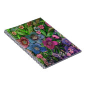 Aquarell, blau und lila, Anemone Aquarell Notizblock (Rechte Seite)