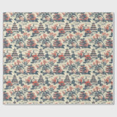 Aquarell blau und rot China-Schloss-Pagode Geschenkpapier (Flach)