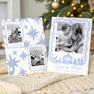 Aquarell Blau Weihnachten Geburt Christi