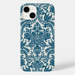 Aquarell Blau & Weiß Florales Vintage-Muster Case-Mate iPhone 14 Hülle