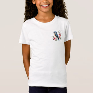 Aquarell Blau-Weiß-Vogel-T-Shirt T-Shirt