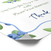Aquarell Blaubeer Windel-Raffle Poster (Ecke)