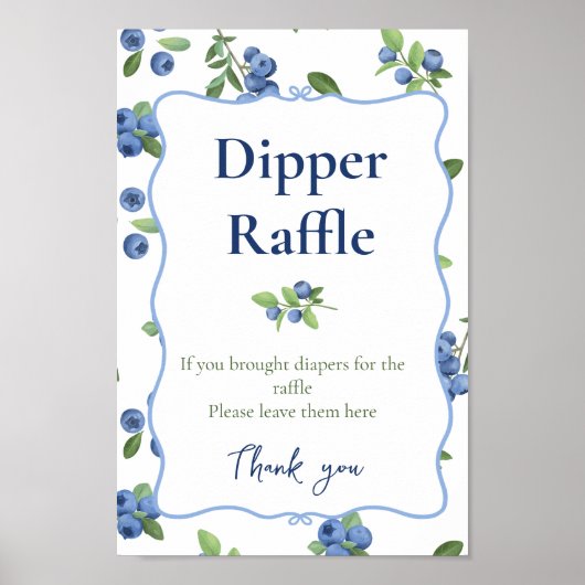 Aquarell Blaubeer Windel-Raffle Poster (Vorne)