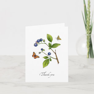 Aquarell Blaubeeren gefaltete Dankeskarten Dankeskarte