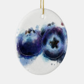 Aquarell-Blaubeeren Keramik Ornament (Rechts)