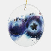 Aquarell-Blaubeeren Keramik Ornament (Links)