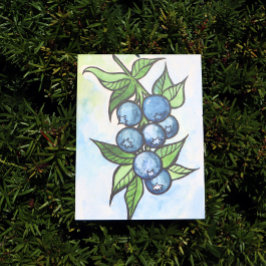 Aquarell Blaubeeren Postkarte