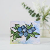 Aquarell Blaubeeren Postkarte (Stehend Vorderseite)
