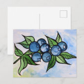Aquarell Blaubeeren Postkarte (Vorne/Hinten)