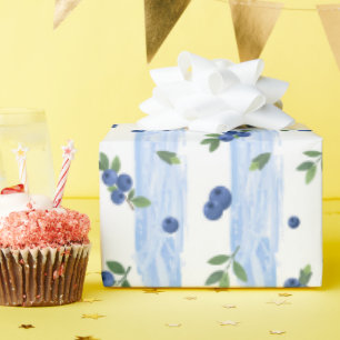 Aquarell Blaubeermuster Geschenkpapier