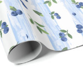 Aquarell Blaubeermuster Geschenkpapier (Rolleneckpunkt)
