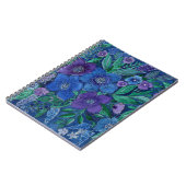Aquarell, blaue Blumen Notizblock (Linke Seite)