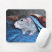 Aquarell blaue Dumbo Ratten-Mausunterlage Mousepad (Mit Mouse)