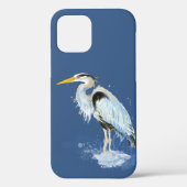 Aquarell Blaue Heron Vogelart Case-Mate iPhone Hülle (Rückseite)