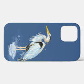 Aquarell Blaue Heron Vogelart Case-Mate iPhone Hülle (Rückseite (Horizontal))