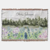 Aquarell Blaue Lila Blume Wilhelm Tell Decke (Vorderseite)