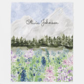 Aquarell Blaue Lila Blume Wilhelm Tell Fleecedecke (Vorderseite)