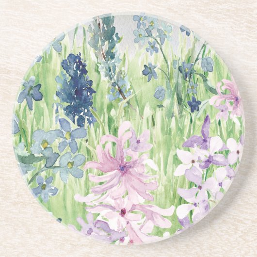 Aquarell Blaue Lila Blume Wilhelm Tell Getränkeuntersetzer (Vorne)