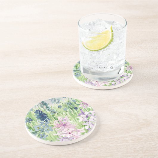Aquarell Blaue Lila Blume Wilhelm Tell Getränkeuntersetzer (Seite)