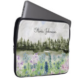 Aquarell Blaue Lila Blume Wilhelm Tell Laptopschutzhülle (Vorne Rechts)