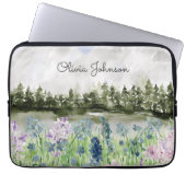 Aquarell Blaue Lila Blume Wilhelm Tell Laptopschutzhülle (Vorderseite)
