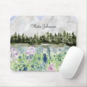 Aquarell Blaue Lila Blume Wilhelm Tell Mousepad (Mit Mouse)