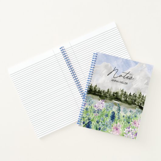 Aquarell Blaue Lila Blume Wilhelm Tell Notizblock (Innenseite)