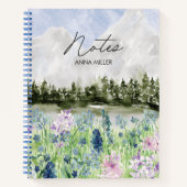 Aquarell Blaue Lila Blume Wilhelm Tell Notizblock (Vorderseite)