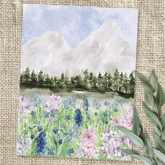 Aquarell Blaue Lila Blume Wilhelm Tell Postkarte
