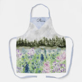 Aquarell Blaue Lila Blume Wilhelm Tell Schürze (Vorderseite)