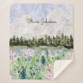 Aquarell Blaue Lila Blume Wilhelm Tell Sherpadecke (Vorderseite)