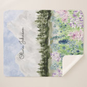 Aquarell Blaue Lila Blume Wilhelm Tell Sherpadecke (Vorderseite (Horizontal))