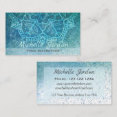 Aquarell-blaue Mandala-Yoga-Therapie Visitenkarte (Vorne/Hinten)