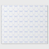 Aquarell Blaue Schleifen Geschenkpapier (Flach)