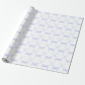 Aquarell Blaue Schleifen Geschenkpapier (Ungerollt)