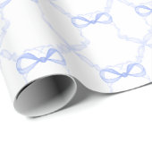 Aquarell Blaue Schleifen Geschenkpapier (Rolleneckpunkt)