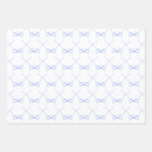 Aquarell Blaue Schleifen Geschenkpapier Set (Vorderseite)
