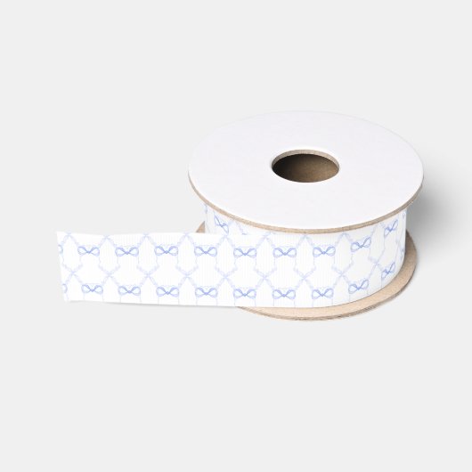 Aquarell Blaue Schleifen Ripsband (Spule)