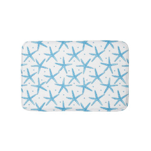 Aquarell-blaue Seesternchen-Vereinbarung Badematte
