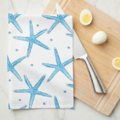 Aquarell-blaue Seesternchen-Vereinbarung Geschirrtuch (Viertel Falte)