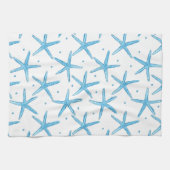 Aquarell-blaue Seesternchen-Vereinbarung Geschirrtuch (Horizontal)