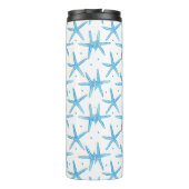 Aquarell-blaue Seesternchen-Vereinbarung Thermosbecher (Rückseite)