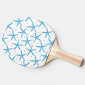 Aquarell-blaue Seesternchen-Vereinbarung Tischtennis Schläger (Seitenansicht)