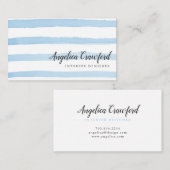 Aquarell-blaue Streifen Visitenkarte (Vorne/Hinten)