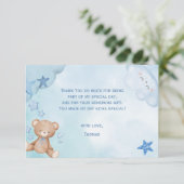 Aquarell Blaue Teddybären Dankeskarte (Stehend Vorderseite)