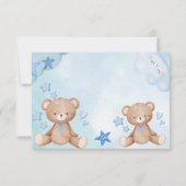 Aquarell Blaue Teddybären Dankeskarte (Rückseite)