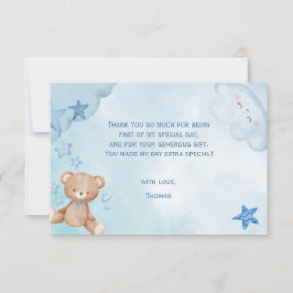 Aquarell Blaue Teddybären Dankeskarte