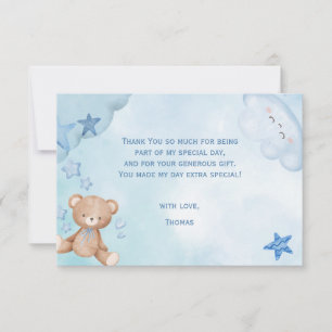 Aquarell Blaue Teddybären Dankeskarte