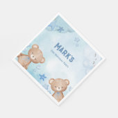Aquarell Blaue Teddybären Serviette (Ecke)