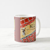 Aquarell-blauer Bucheinband Kaffeetasse (VorderseiteRechts)